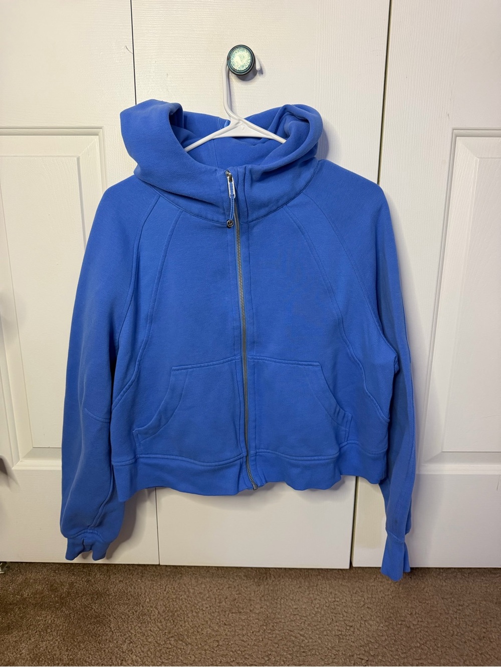 lululemon bright blue oversized cropped zip up